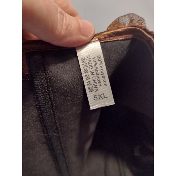 New Short Corset Top Brown Spider Web Goth Metal Toggle Front Lace Up Back 5X - Picture 8 of 8